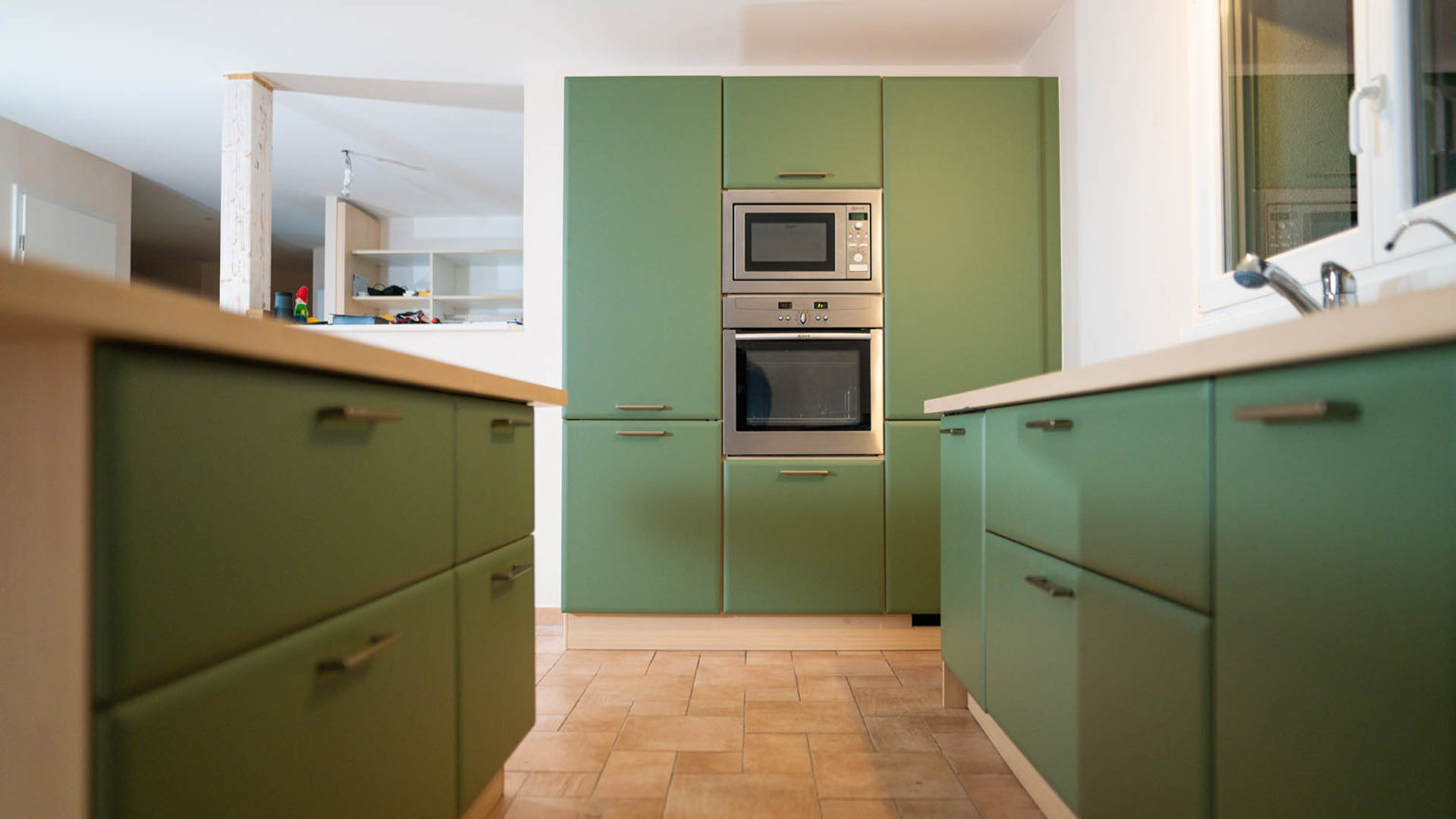 Cuisine wrap en vert dans le haut-rhin